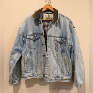 Vintage flannel-lined trucker jacket